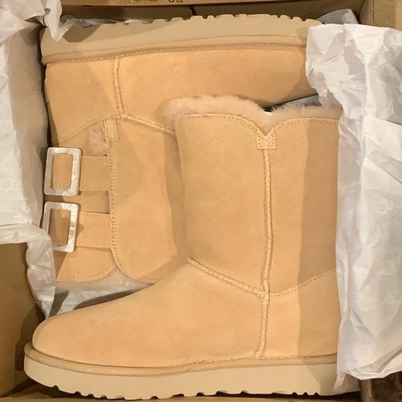 UGG BAILEY FASHION BUCKLE CLASSIC SHORT BOOTS - Picture 7 of 9